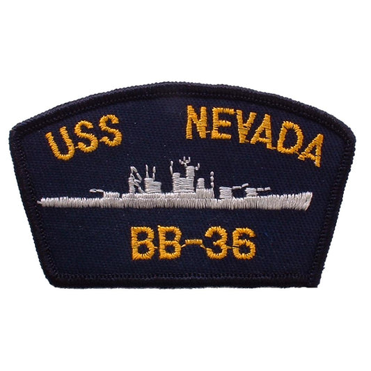 USS Nevada BB-36 Patch Blue & Yellow 2 1/4" x 4"