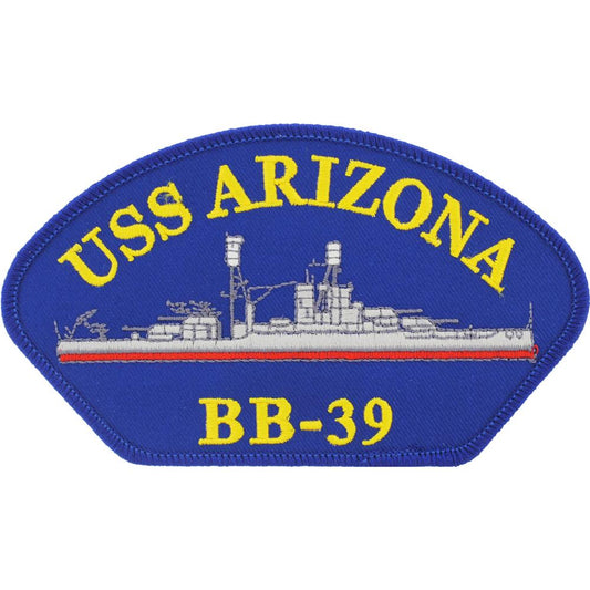 USS Arizona BB-39 Patch Blue & Yellow 2 1/4" x 4"