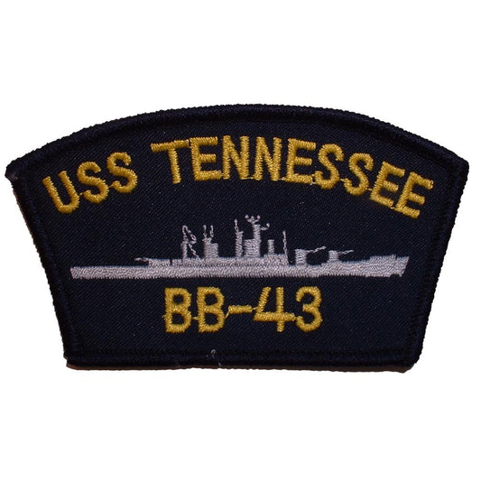 USS Tennessee BB-43 Patch Blue & Yellow 2 1/4" x 4"