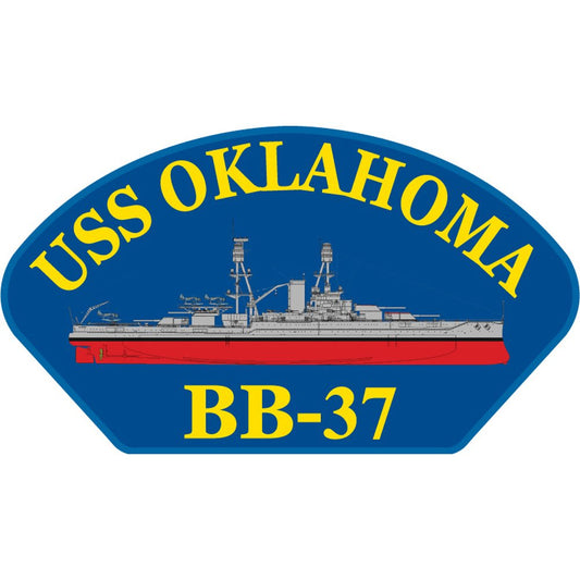 USS Oklahoma BB-37 Patch Blue & Yellow 2 1/4" x 4"