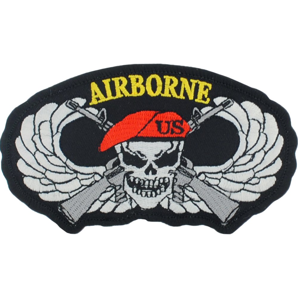 U.S. Army Airborne Wing Patch Black & White 3"