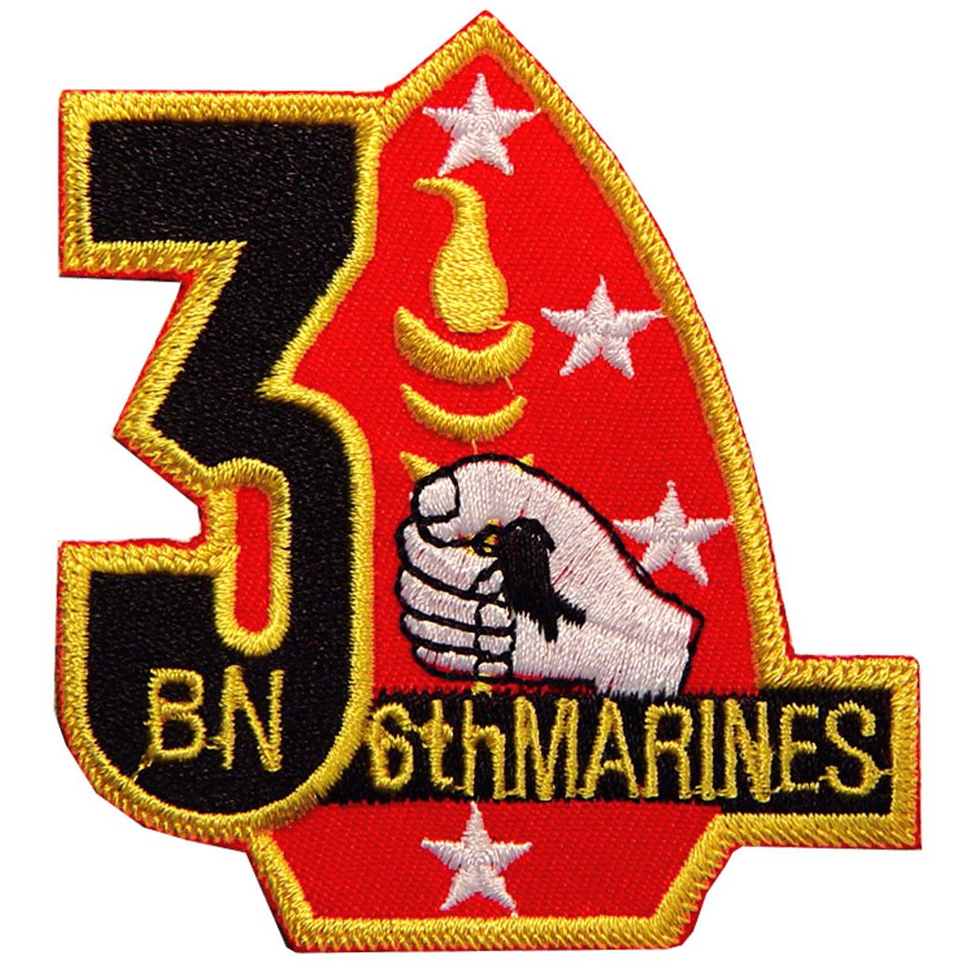 U.S.M.C. 3rd Battalion 6th Marines Patch Red & Black 3"