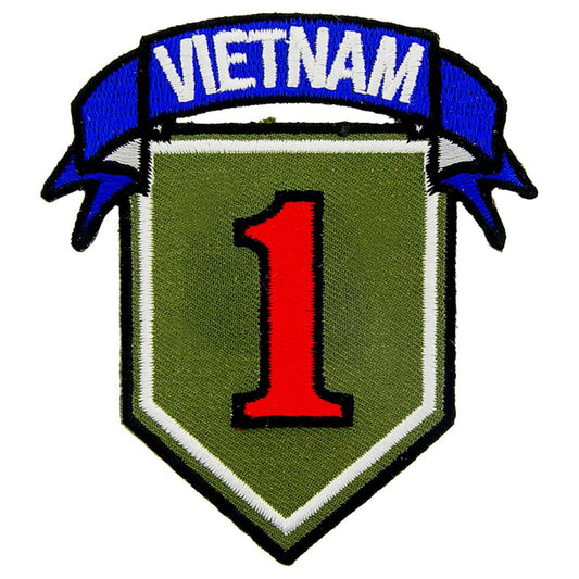 U.S. Army 1st Division Vietnam Patch Green & Blue 3"