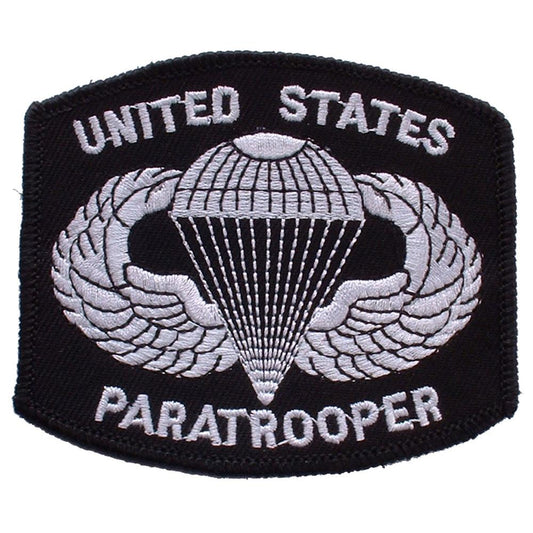 U.S. Army Paratrooper Logo Patch Black & White 3"