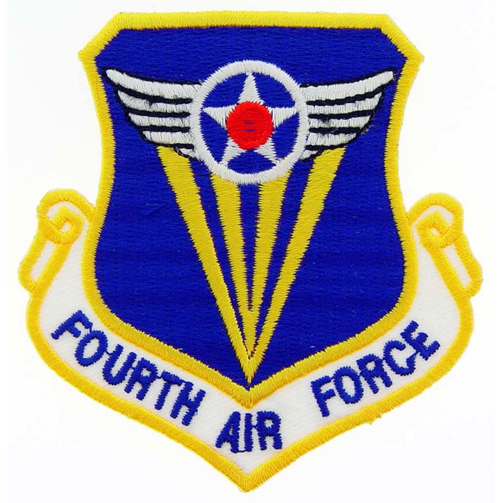 U.S. Air Force 4th Air Force Shield Patch Blue & Yellow