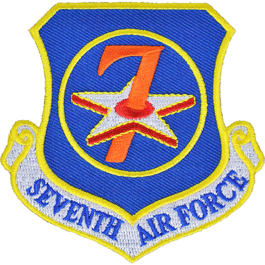 U.S. Air Force 7th Air Force Shield Patch Blue & Yellow