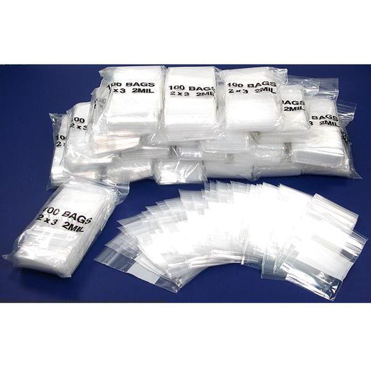 2000 Zipper Block Bag Resealable Plastic Baggies 2" x 3"