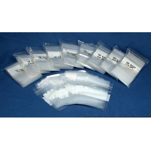 4" x 6" White Block Reclosable Resealable Polly Zipper Bags (Qty=1000)