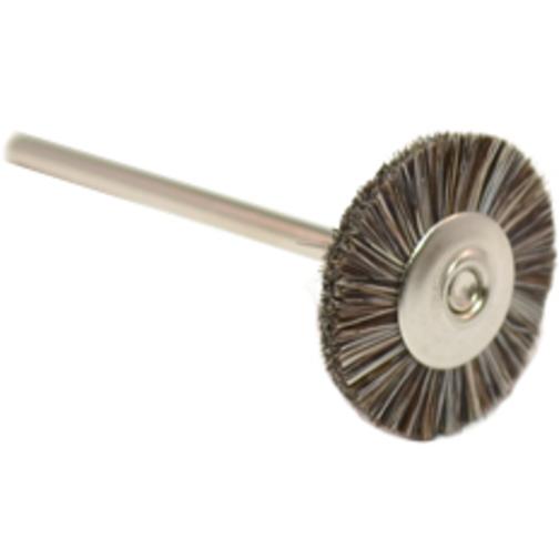 12 Extra Soft Bristle Wheel Brush, Double Section, 3/4" Diameter 3/32" Shank