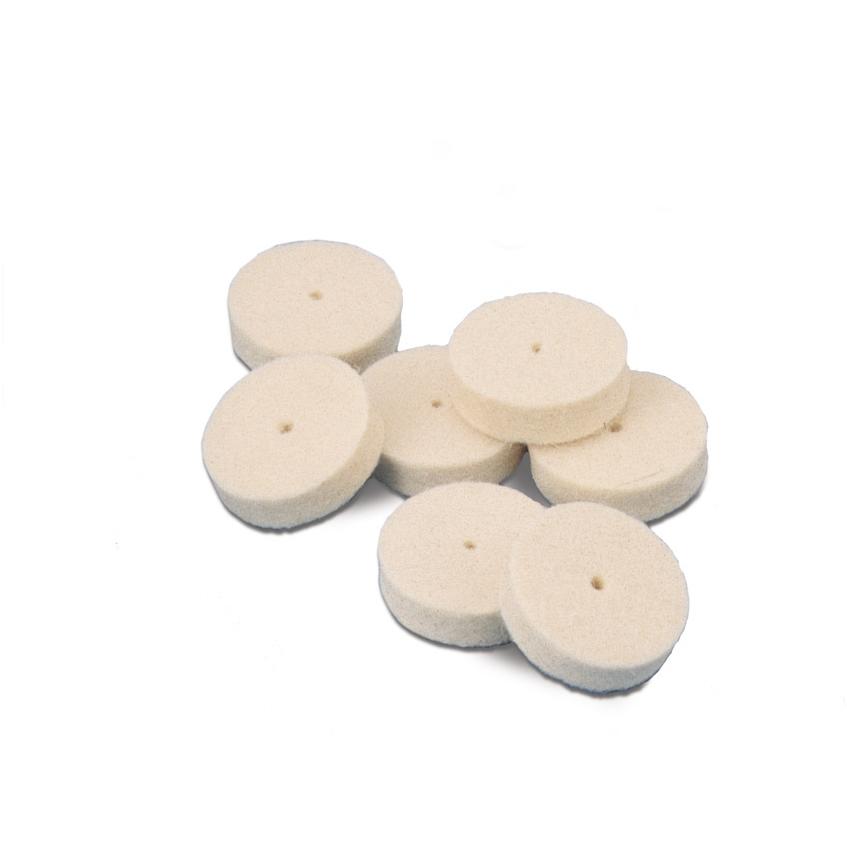 Miniature Square Edge Felt Wheels 3/4" x 1/8" Soft, Item No. 17.367