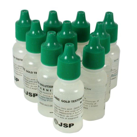 14K Gold Testing Solution Acid 1/2 Fluid Oz 10 Bottles