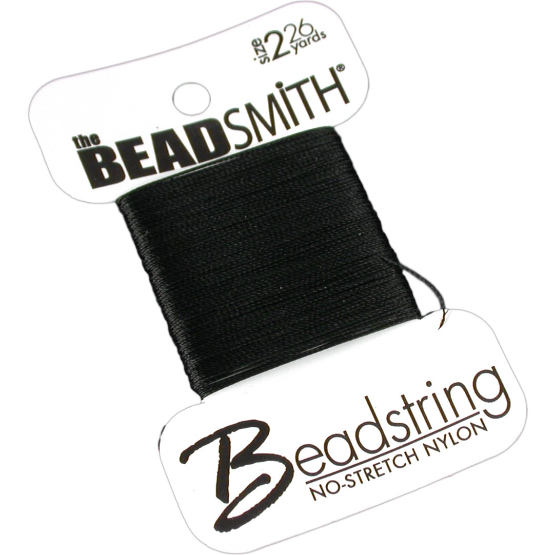 Black Beadsmith Nylon Beading Thread Cord Sz 2 26yds, Adult unisex
