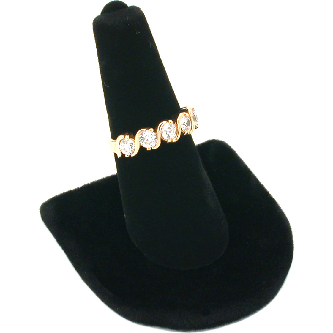 Finger Ring Displays Black Velvet 4Pcs