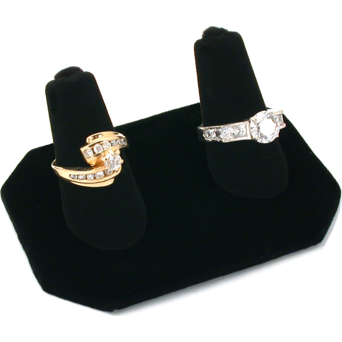 Finger Ring Displays Black Velvet 4Pcs