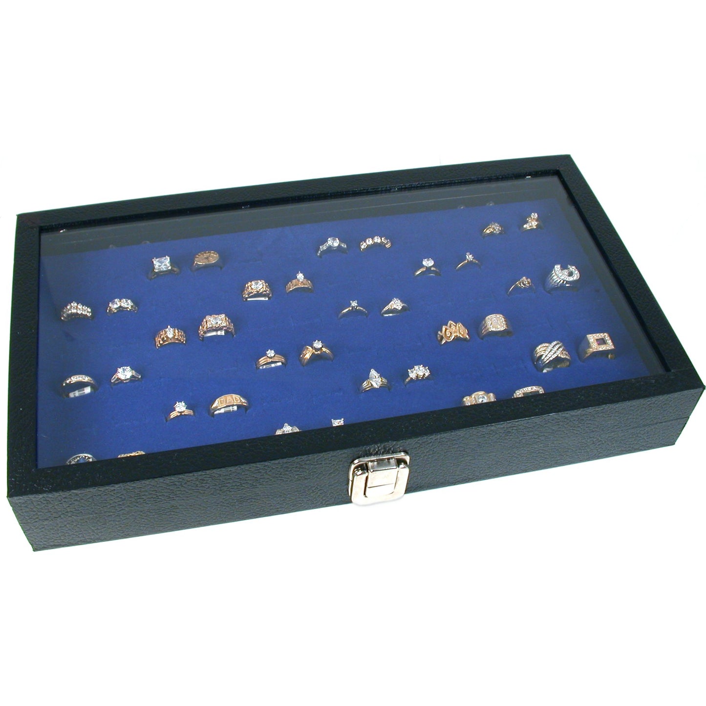 Jewelry Box Display Case 72 Slot Royal Blue Ring Insert New