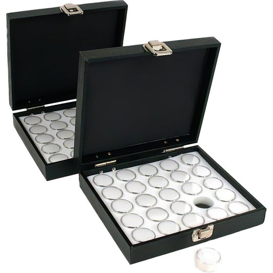 25 Gem Jars Display Tray Gemstone Travel Case