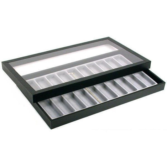 10 Slot Bracelet Display Tray Acrylic Lid Travel Case