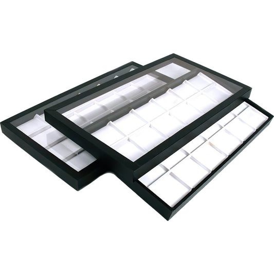 48 Slot Jewelry Display Clear Lid Case