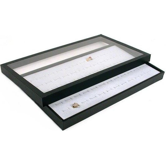 72 Slot Ring Travel Acrylic Lid Tray Display Case