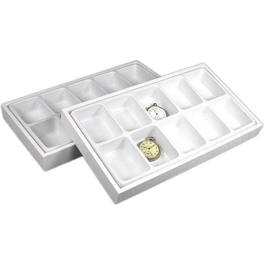 20 Pocket Watch Jewelry Display Tray White Showcase