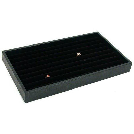 Black Velvet Ring Display Jewelry Showcase Counter Tray