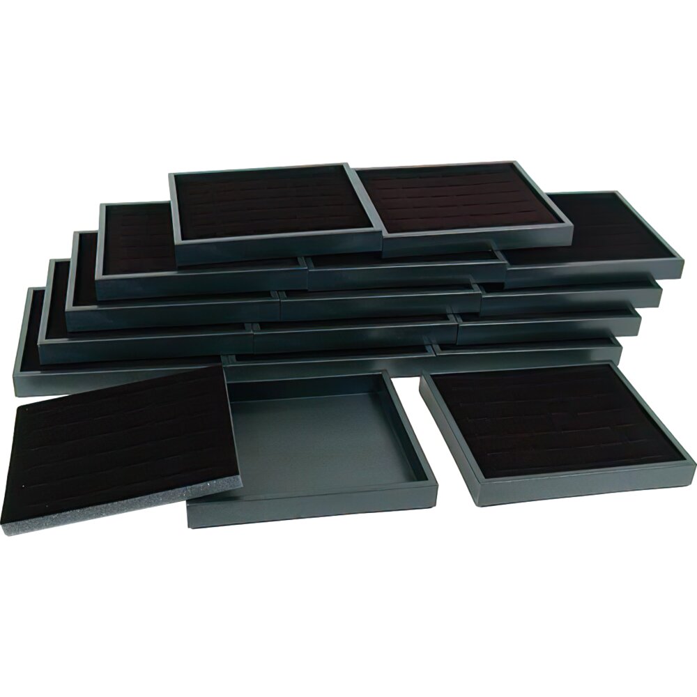 12 36 Slot Black Ring Display & Travel Trays