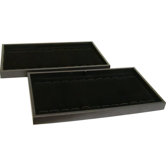 2 Black Bracelet Display Travel Tray Pen & Knife Case