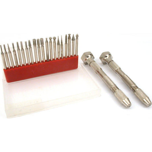 22 Pin Vises Diamond Coated Burs Bead Glass Art Tools