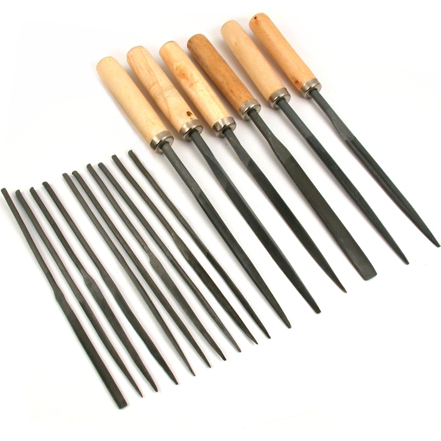 Needle Files Wood Handle Jewelers Watch Filing Metalworking Repair Tools 16Pcs