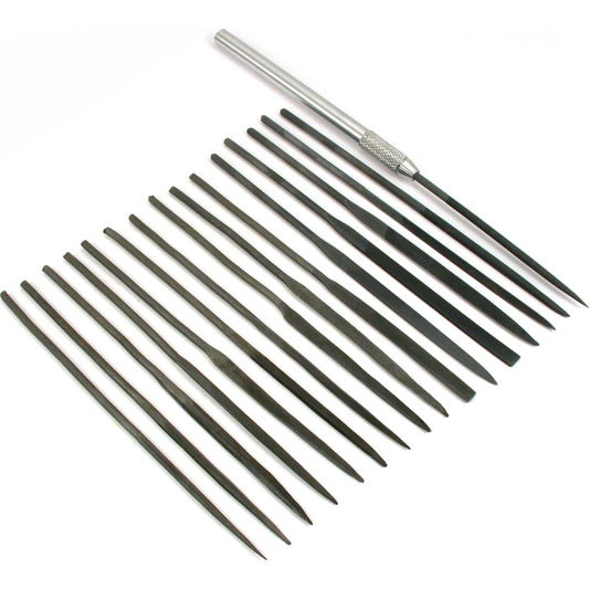 Set of 16 Needle Files & Handle Wire Wrapping File Tool