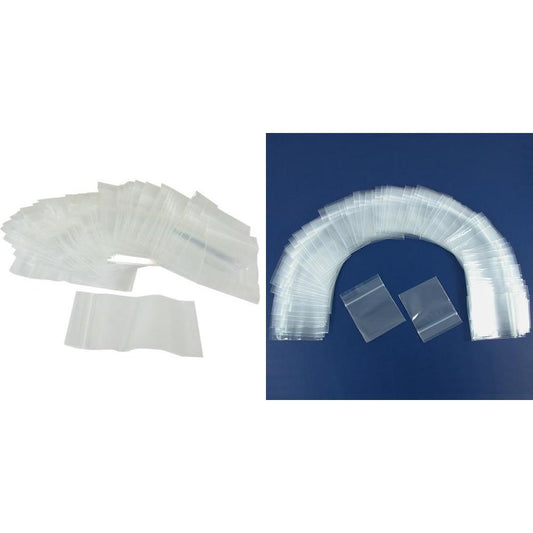 Resealable Reclosable Clear Zipline Plastic Bags 2 mil 2"x2" & 2"x3" Kit 200 Pcs