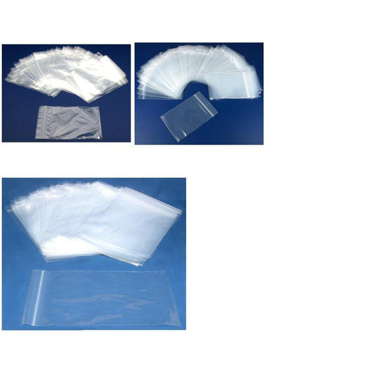 Resealable Reclosable Clear Plastic 2 Mil Bags 4"x6" & 3"x4" & 6"x9" Kit 300 Pcs