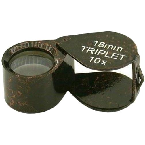 10x Round Triplet Loupe Black 18mm