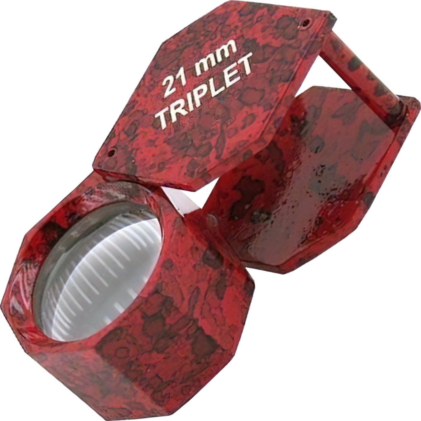 10x Hexagon Triplet Loupe Red 21mm