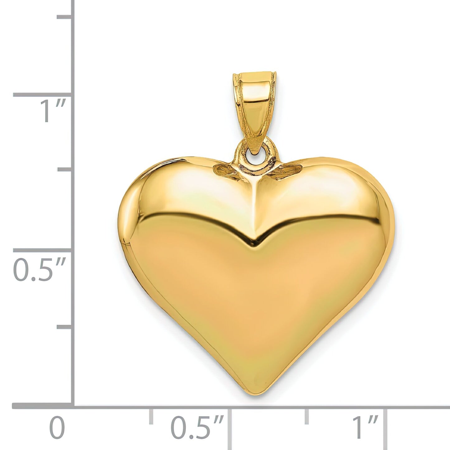 14K Gold Puffed Heart Charm