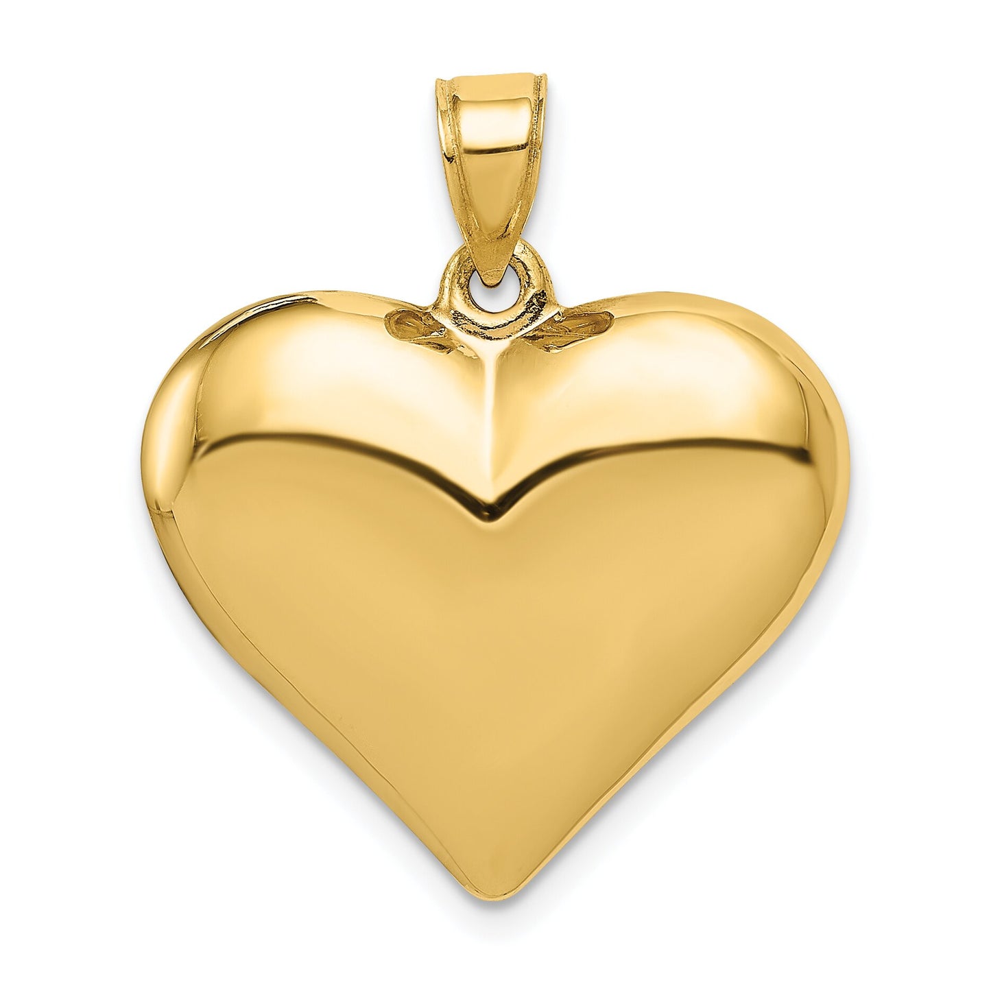 14K Gold Puffed Heart Charm