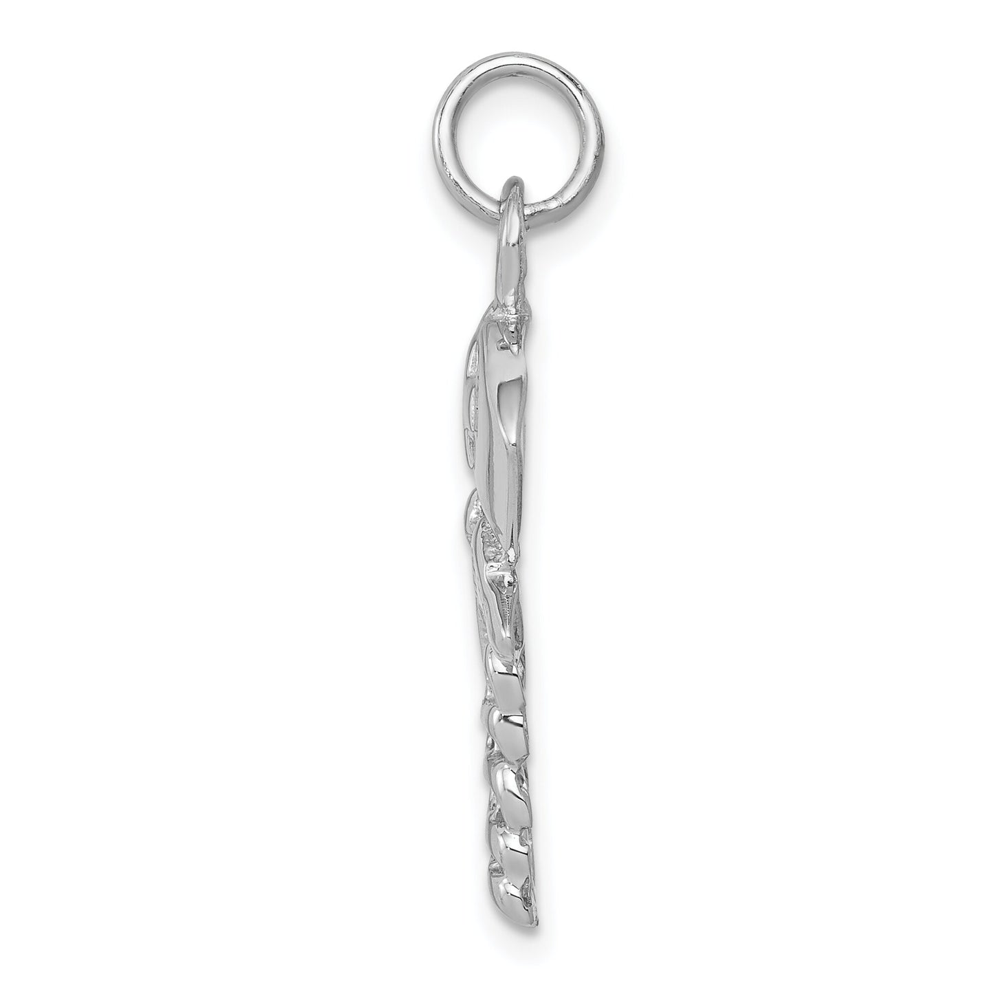 14K White Gold Caduceus with Nurse Cap Charm