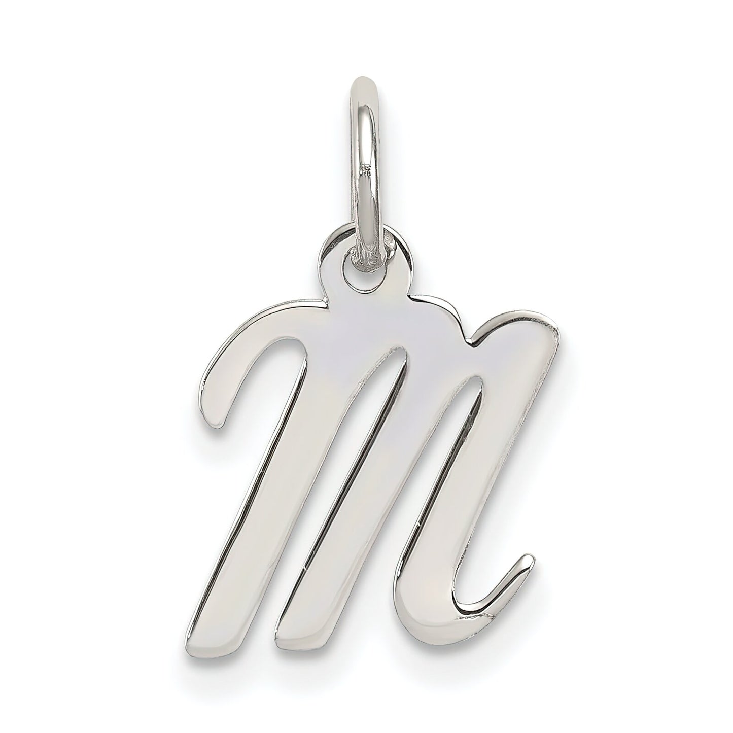 Sterling Silver Small Script Intial M Charm