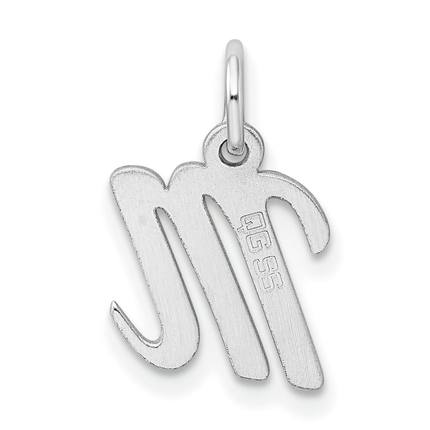 Sterling Silver Small Script Intial M Charm