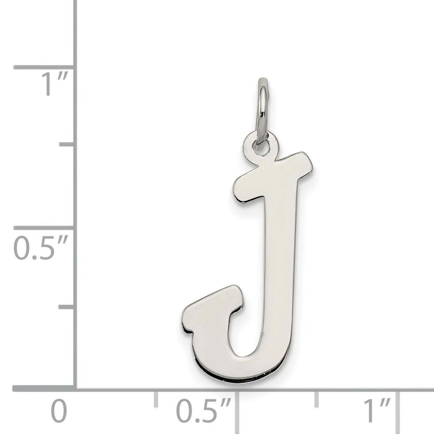 Sterling Silver Large Script Intial J Charm