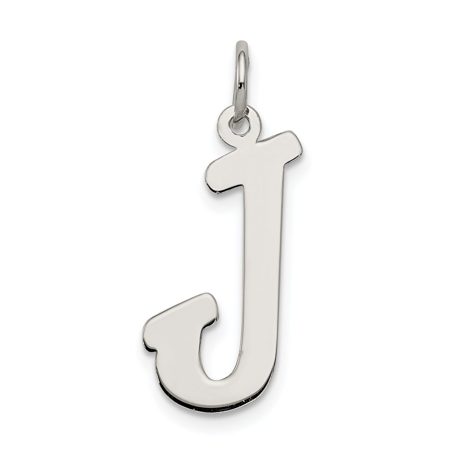 Sterling Silver Large Script Intial J Charm