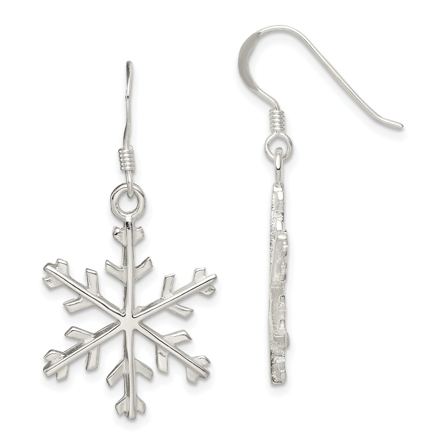 Sterling Silver Snowflake Earrings Winter Jewelry