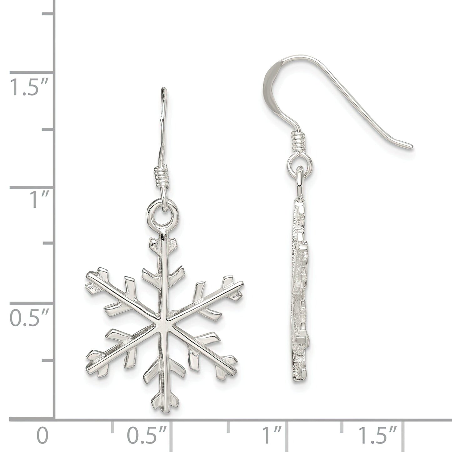 Sterling Silver Snowflake Earrings Winter Jewelry