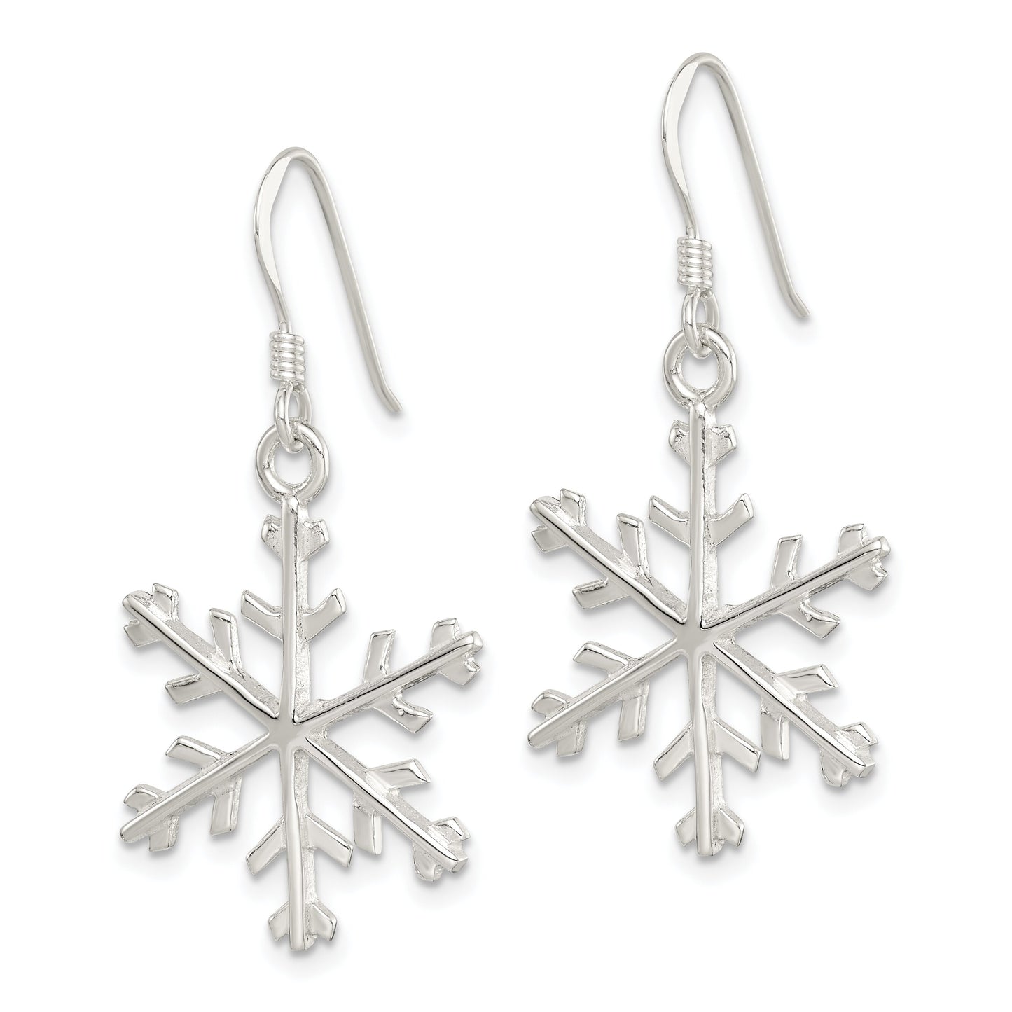 Sterling Silver Snowflake Earrings Winter Jewelry