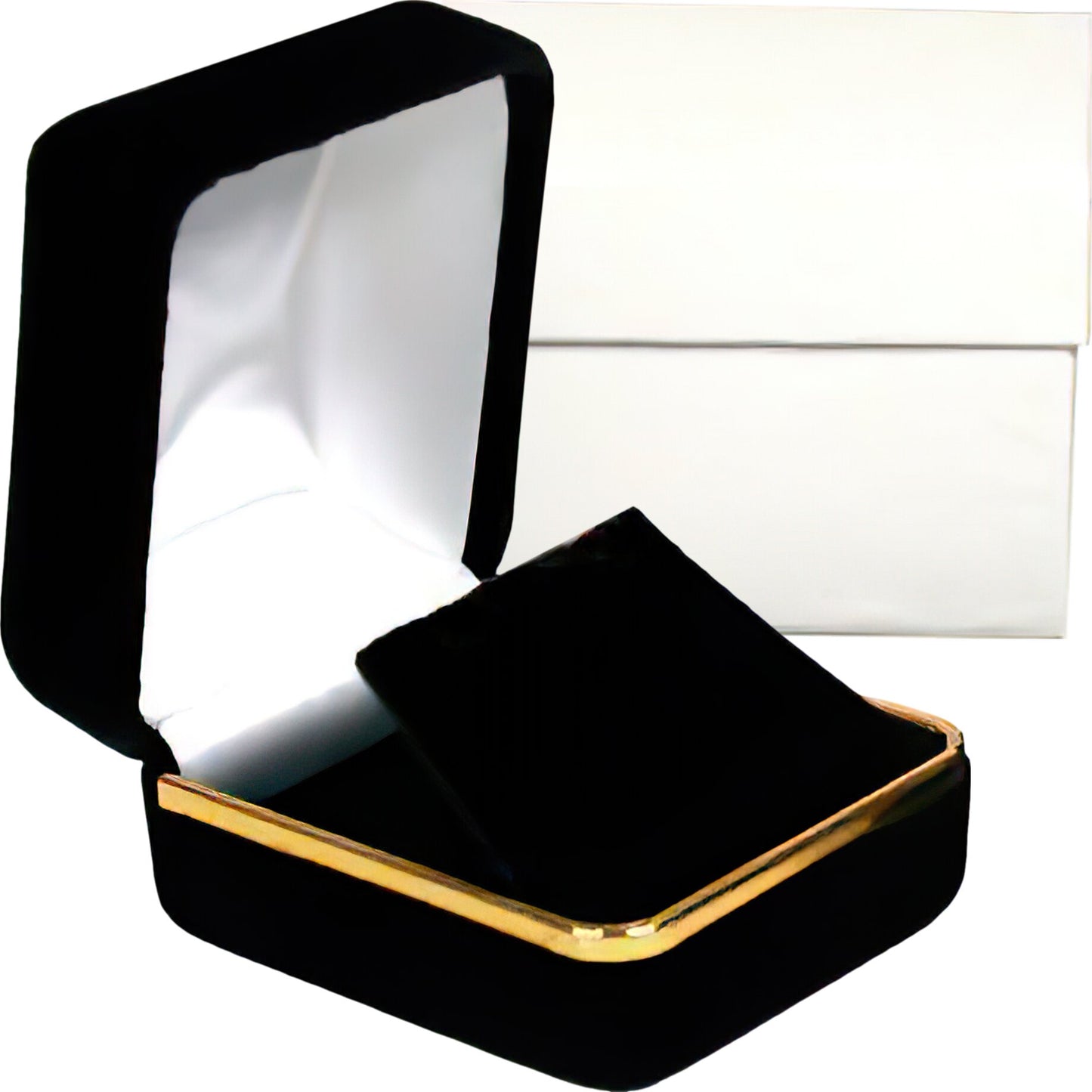 Black & Gold Velvet Earring Gift Box Showcase Display Kit