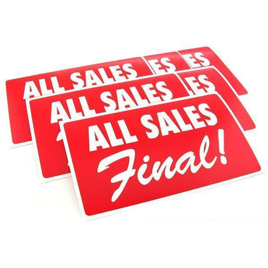 6 All Sales Final Display Sign Showcase Window Message