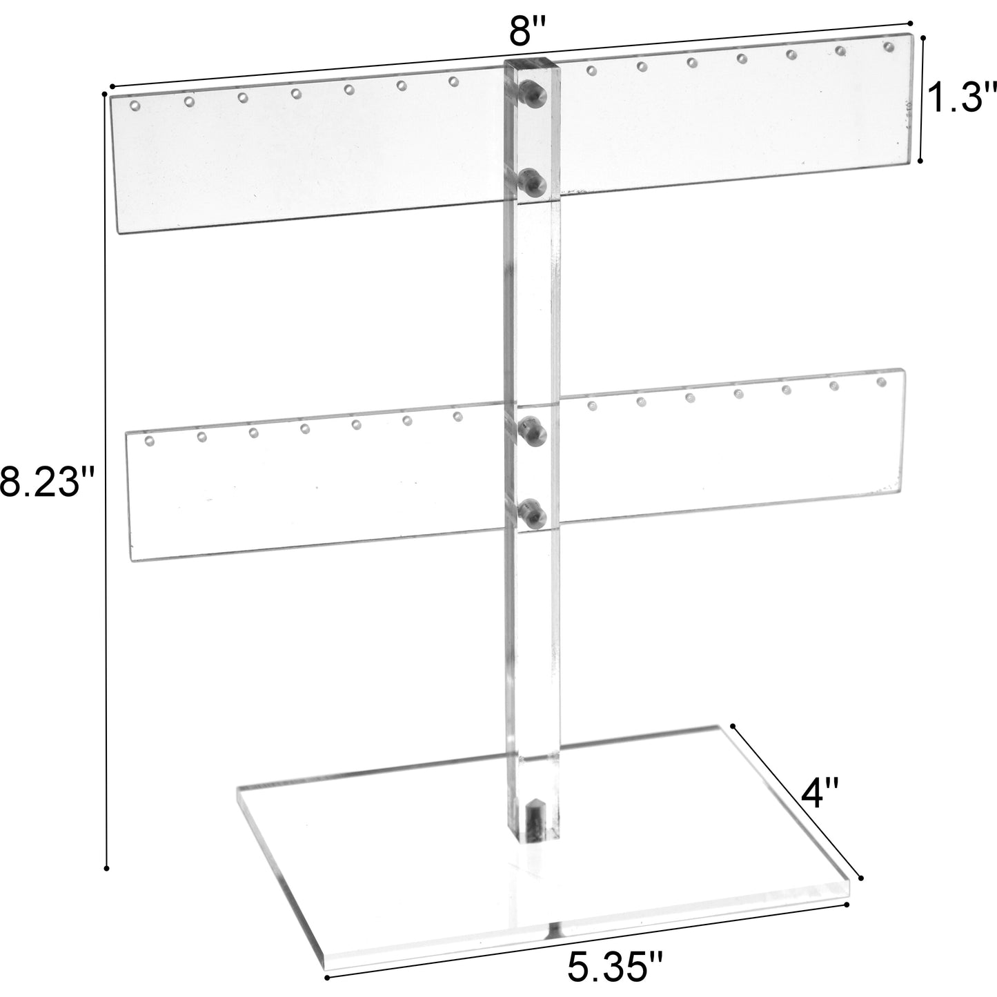 Earring T-Bar Display Stand Acrylic 8 1/4"