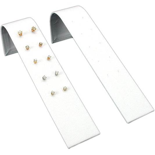 2 White Leather Earring Display Holds 5 Pair Earrings