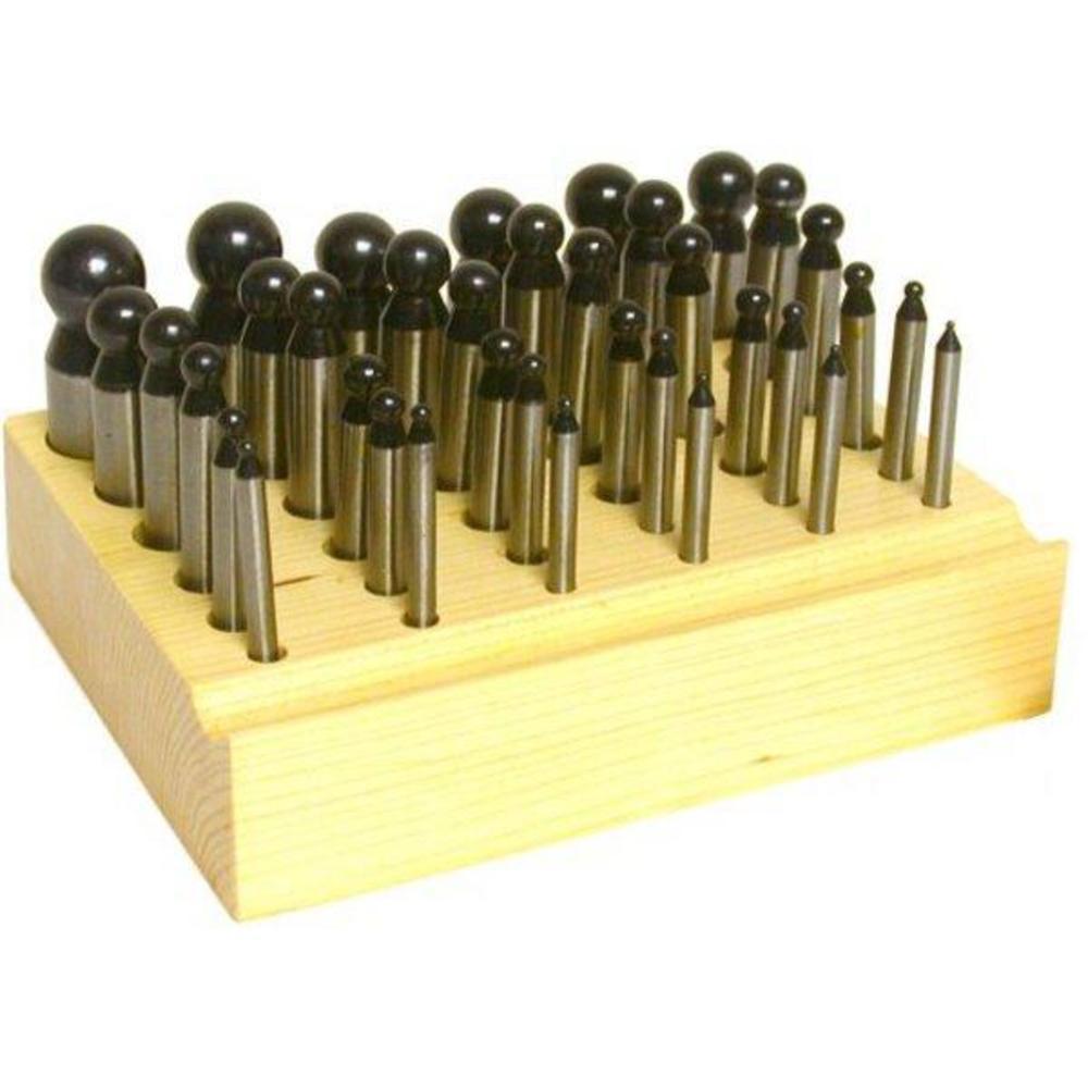 36 Brass Dapping Punches & Doming Block Jewelers Metal Shaping Forming Tools