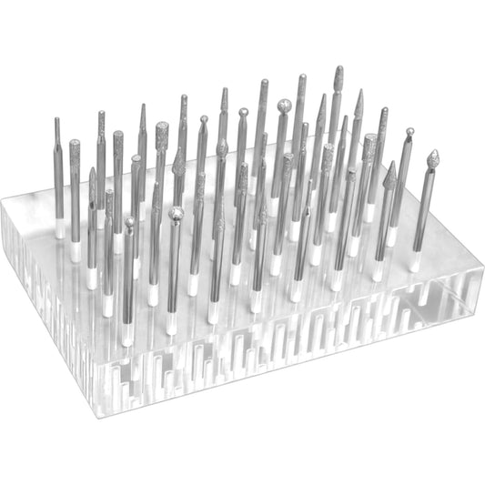 Euro Tool Bur Stand & 40 Diamond Grinding Burs Set